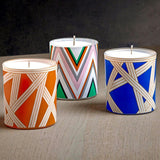 Scented Candle Nastri 220Gr  Bicolore 2 Blue Diam. 3.3"