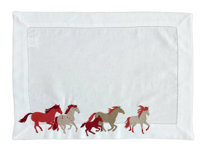 Placemat & napkin - Cavalcade embroidery