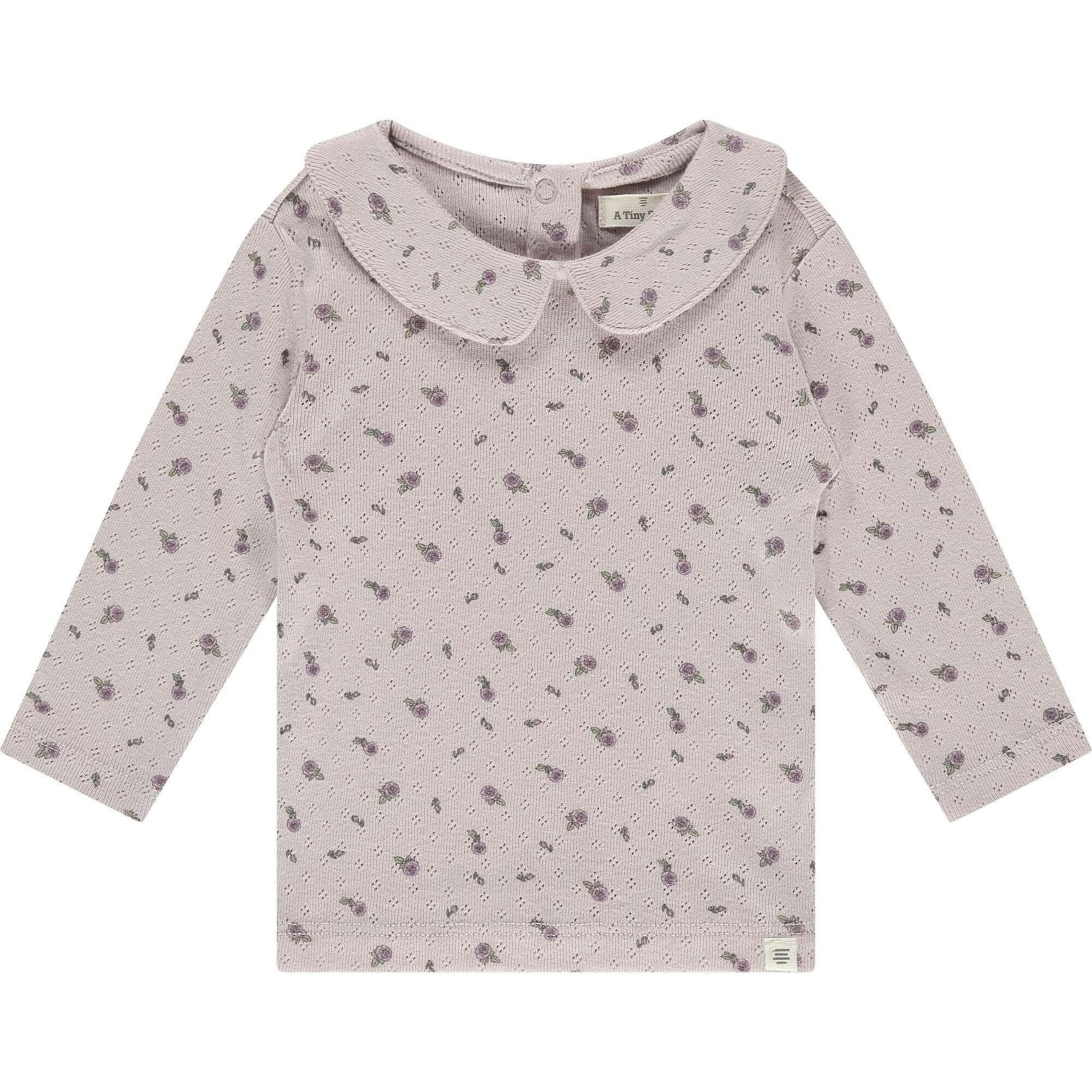 Pointelle Floral Long Sleeve Top