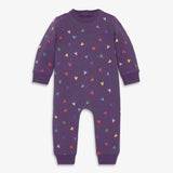 Baby sweatshirt romper in confetti hearts