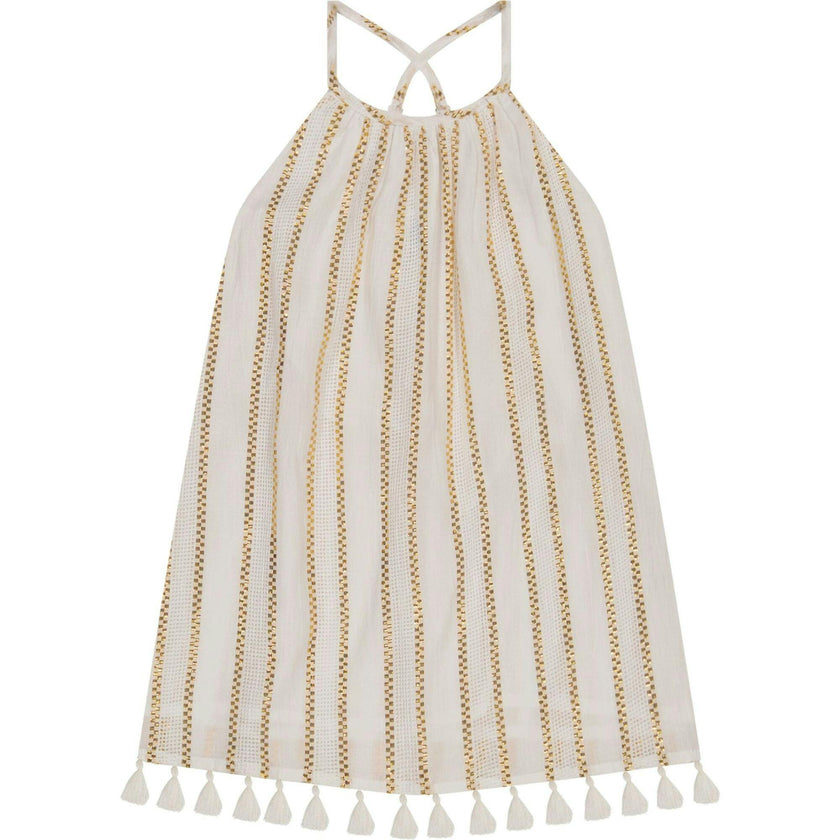 Mini Chantal Girl's Sundress Gold Stripe, Gold