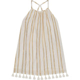 Mini Chantal Girl's Sundress Gold Stripe, Gold