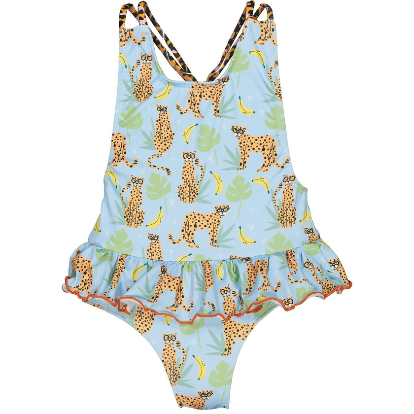 Mr. Leopard Pattern And Dots Swimsuit, Multi