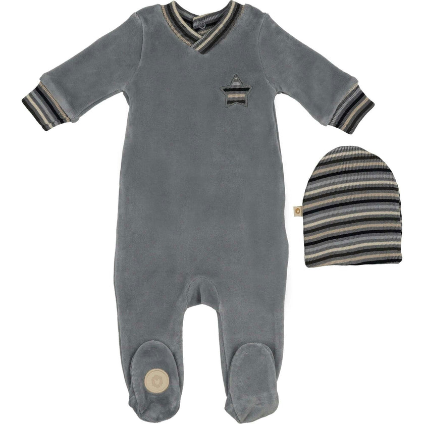 Striped Star Footie & Hat Set