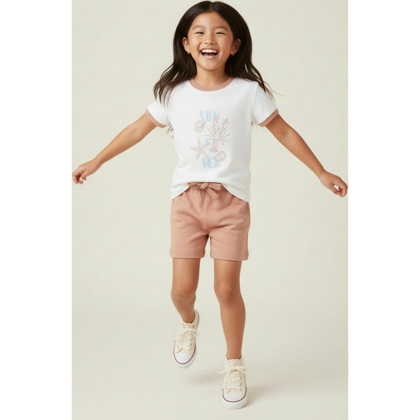 Organic Graphic Tee & Shorts Set - Beach Day