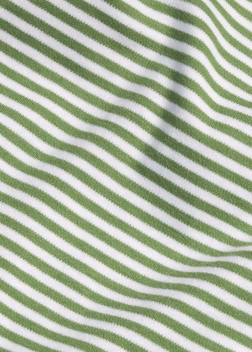 Pleated Peter Pan Bubble - Watercress Stripe
