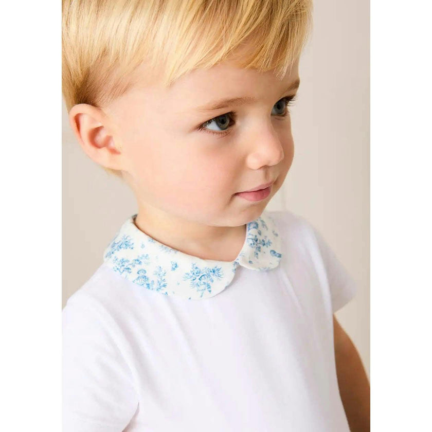 Audrey Toile Peter Pan Collar Bodysuit in Blue (1mth-2yrs)