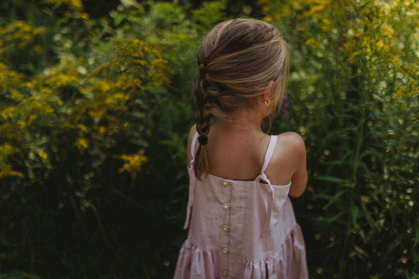 Hikari Pintuck Dress | Soft Pink