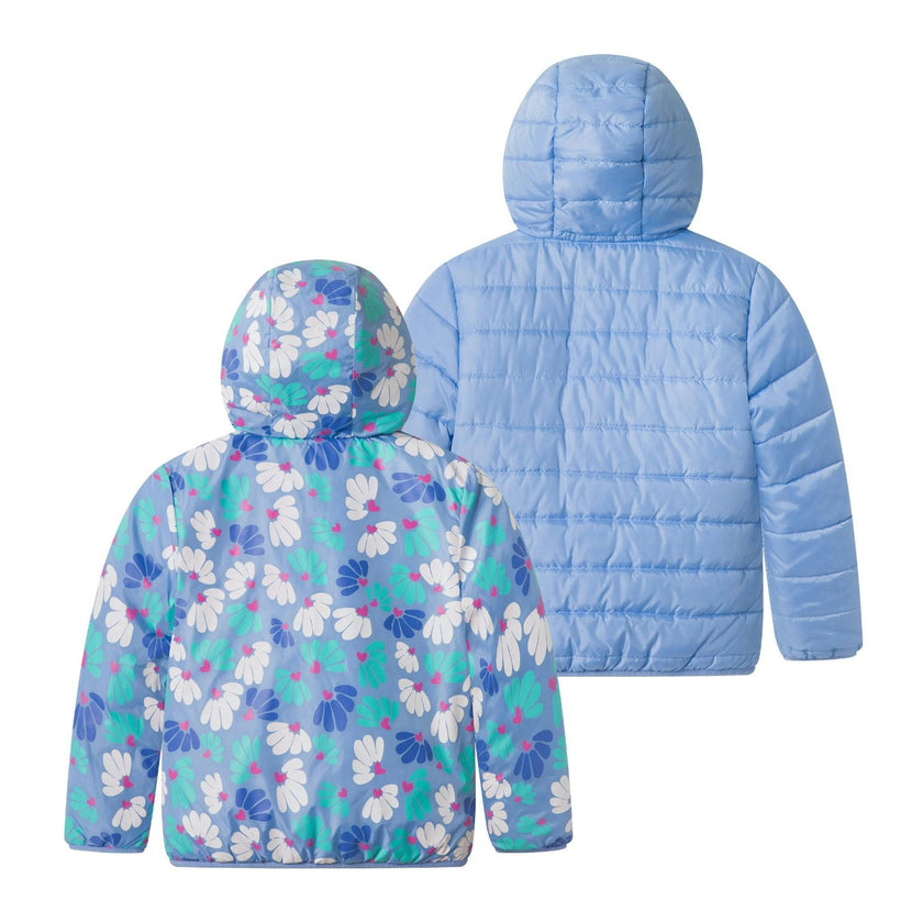 Reversible Color-Changing Puffer Jacket | Blue Floral