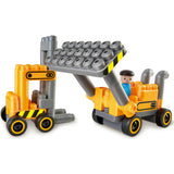 Hape: PolyM: Construction Site&nbsp;- Yellow-Grey - 43pc Building Blocks Toy Set