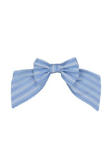 Riviera Blue Stripe Bow Hair Clip