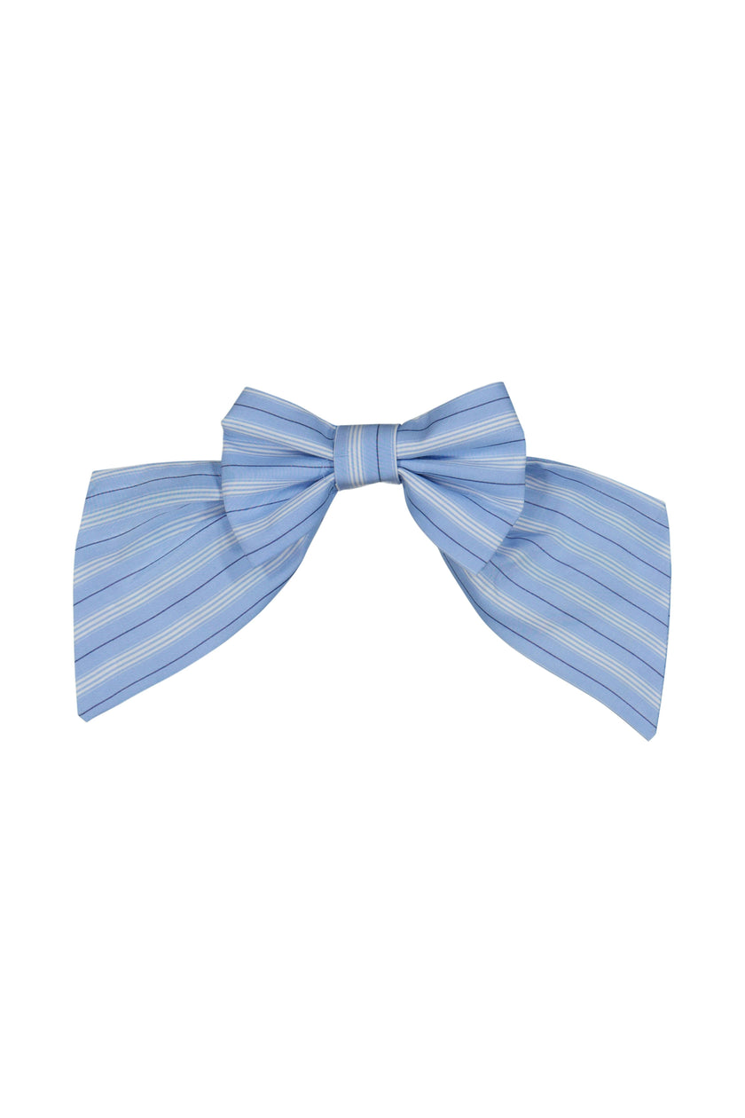 Riviera Blue Stripe Bow Hair Clip