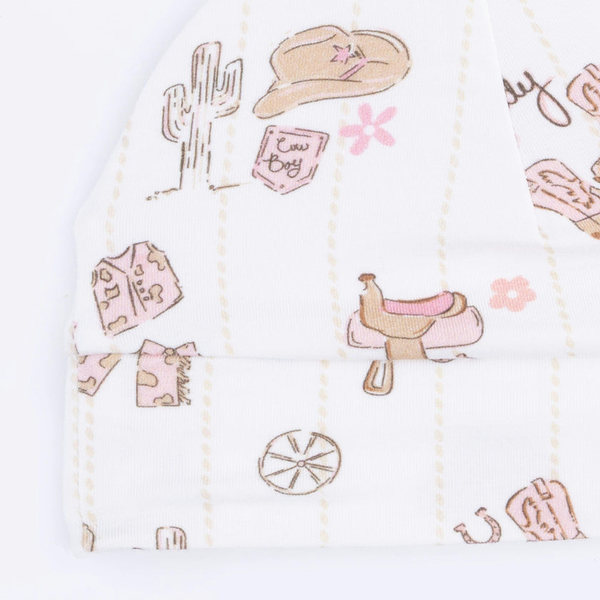 Cowgirl Nursery - Kimono Gown & Ruffle Knotted Hat