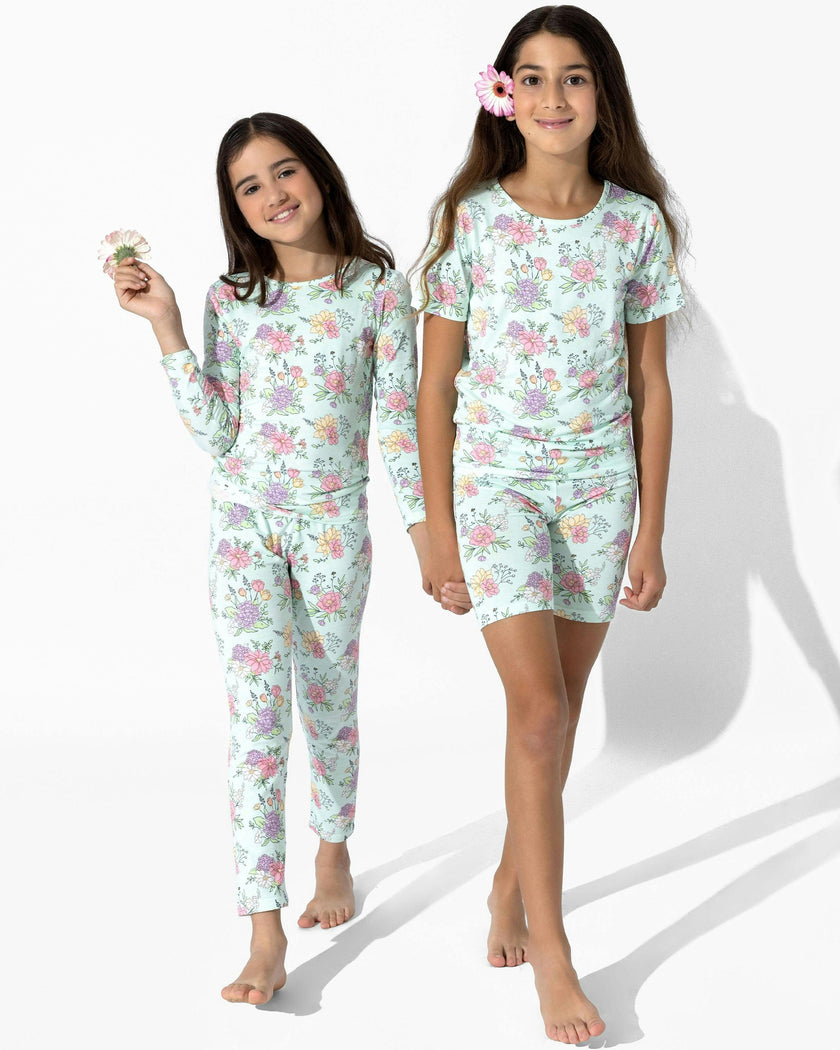 Petals & Posies Bamboo Kids Pajama Short Set