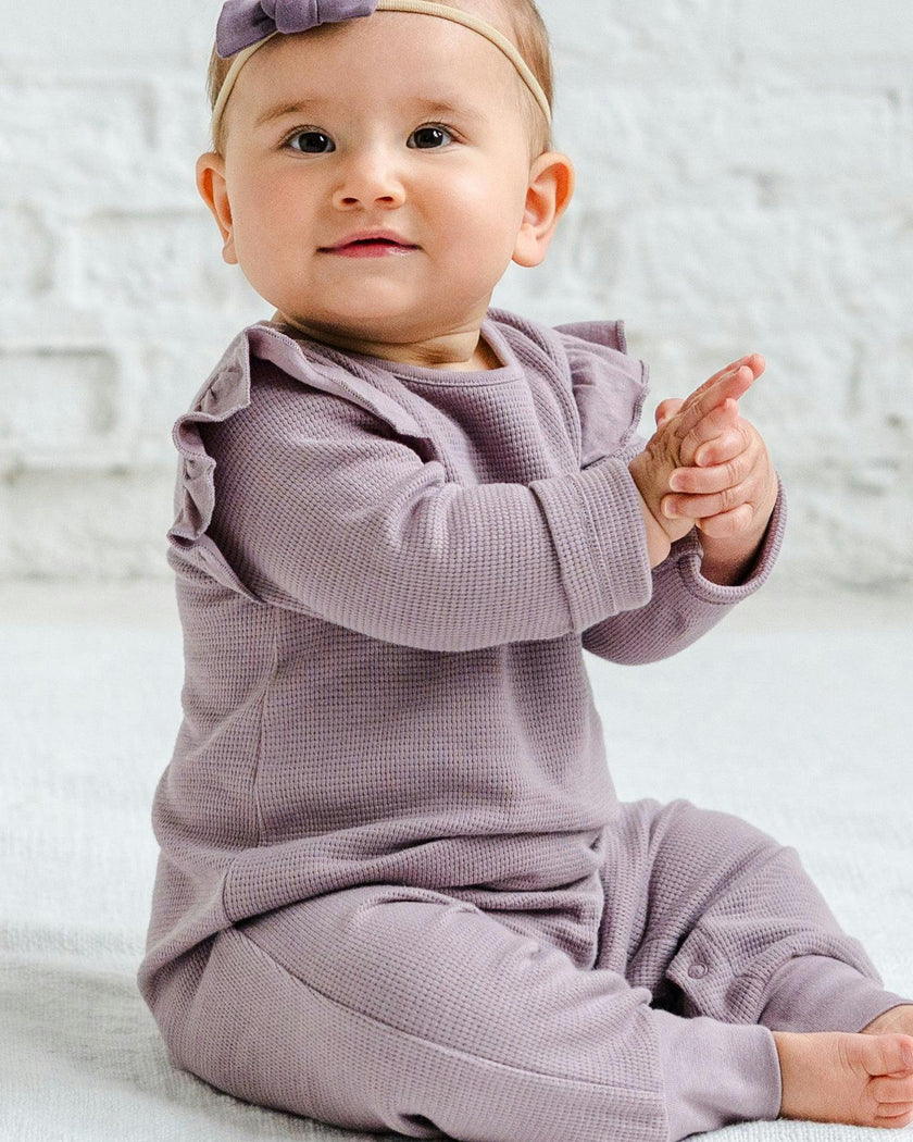 Mila Waffle Knit Flutter Sleeve Romper