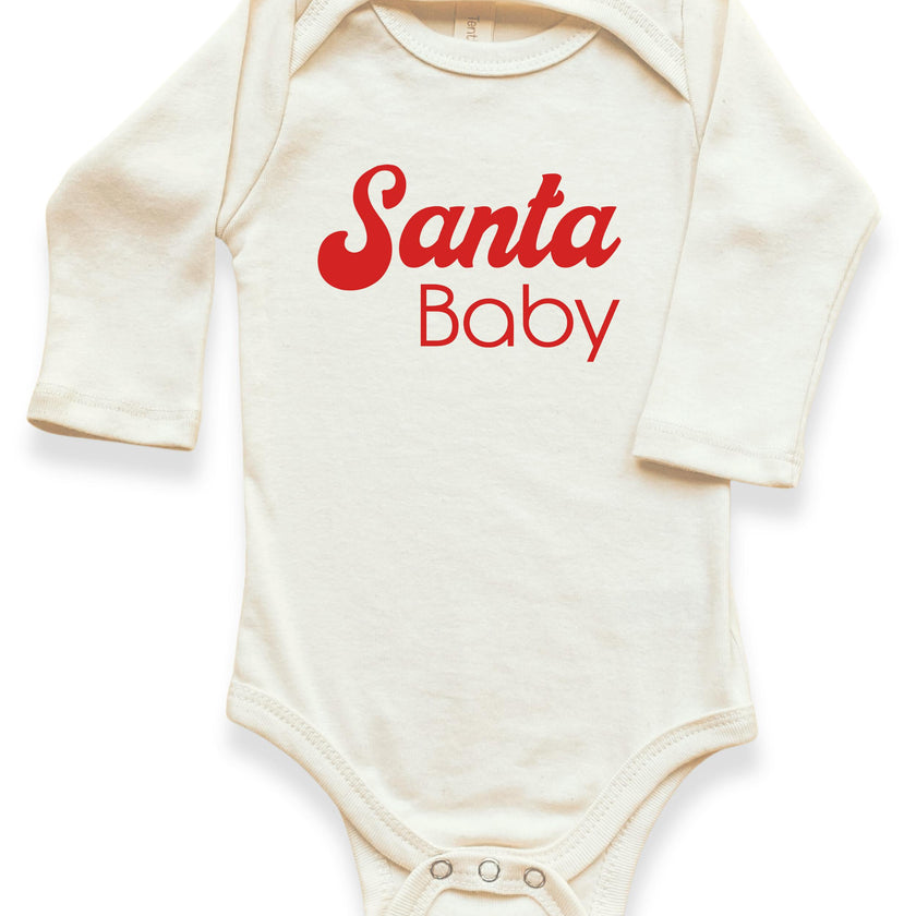 Santa Baby Organic Baby Bodysuit Long Sleeve