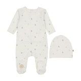 Plush Print Footie & Hat Set