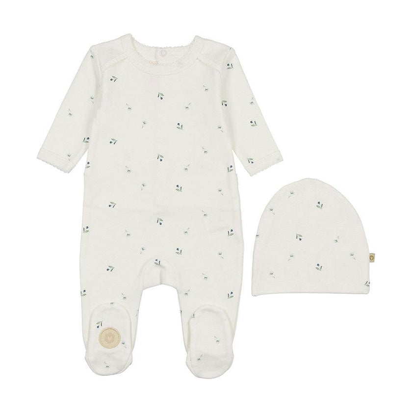 Plush Print Footie & Hat Set