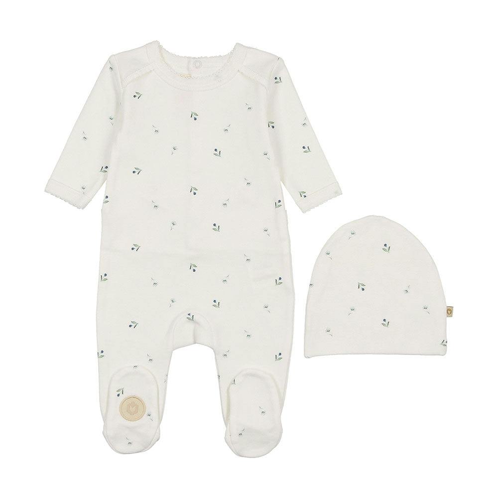 Plush Print Footie & Hat Set