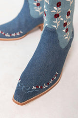 Rosemary Cowgirl Boots in Denim