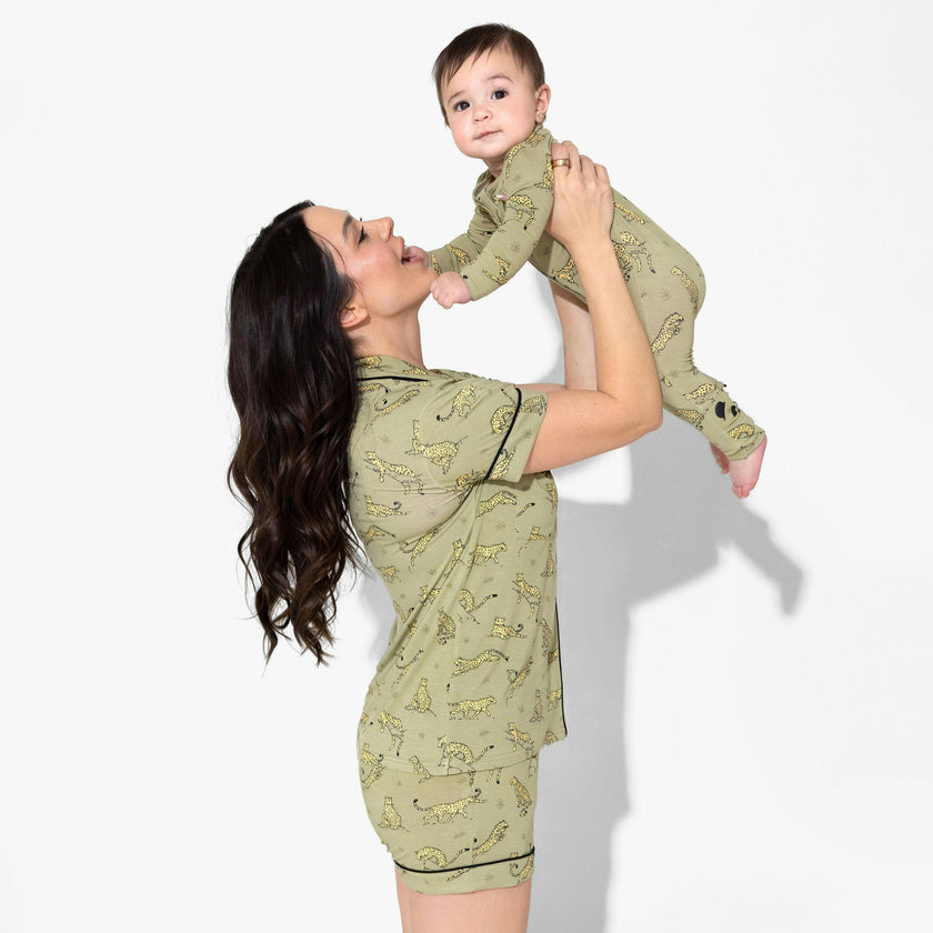 Sage & Spots Leopard Bamboo Women's Pajama Short Set
