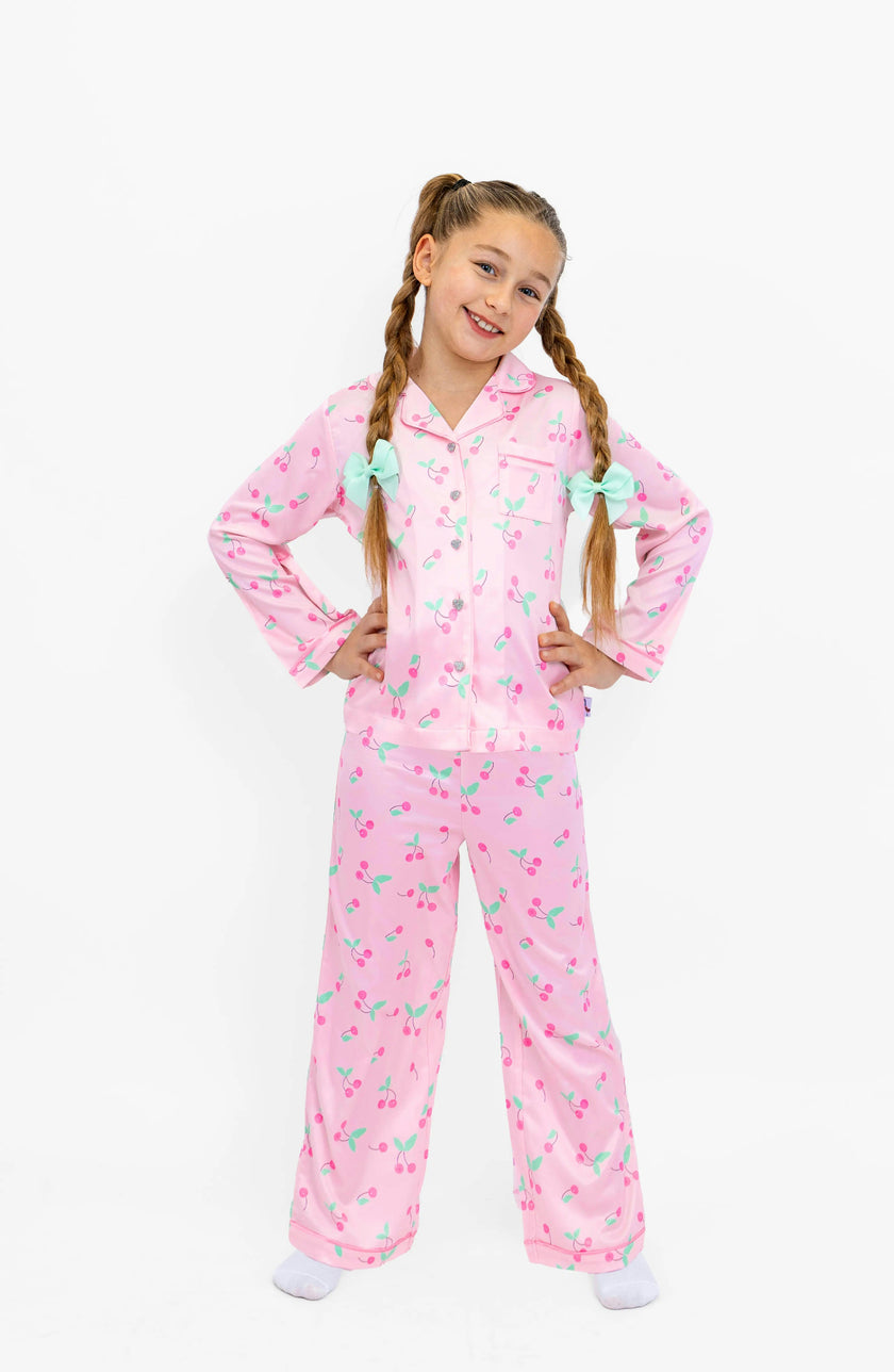 Sweet Cherries Long Sleeve Satin PJ