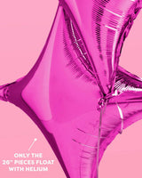 Pink Sparkle Balloon - 6 pc silver foil set