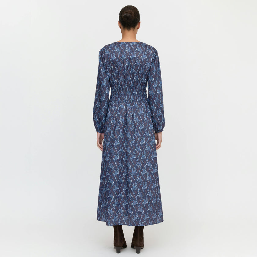 The Rosely Dress - Navy Cala Paisley