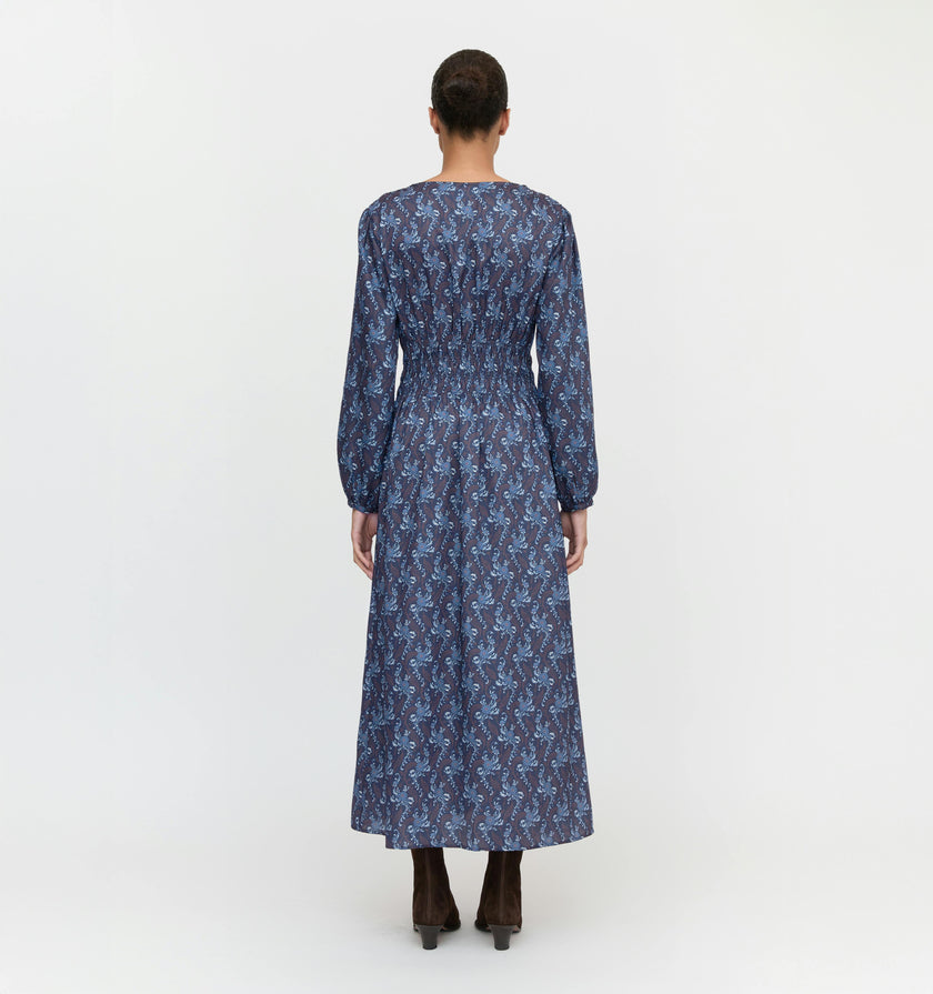 The Rosely Dress - Navy Cala Paisley