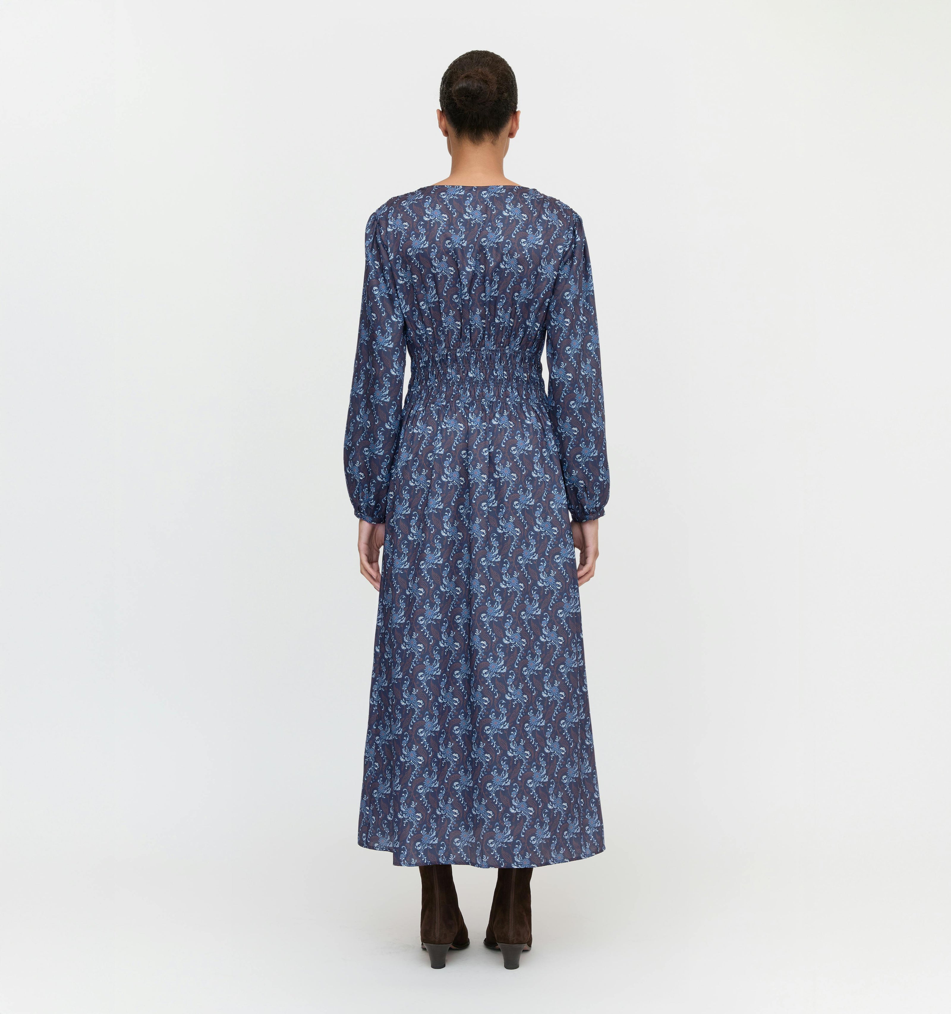 The Rosely Dress - Navy Cala Paisley