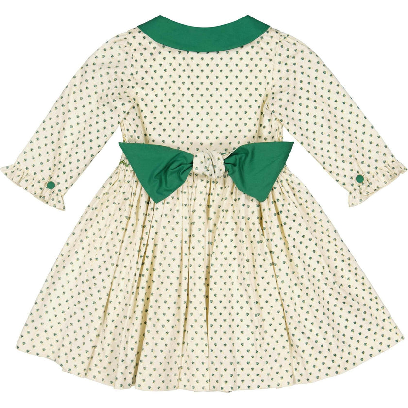 Olympe Green Long Sleeve Smocked Dress