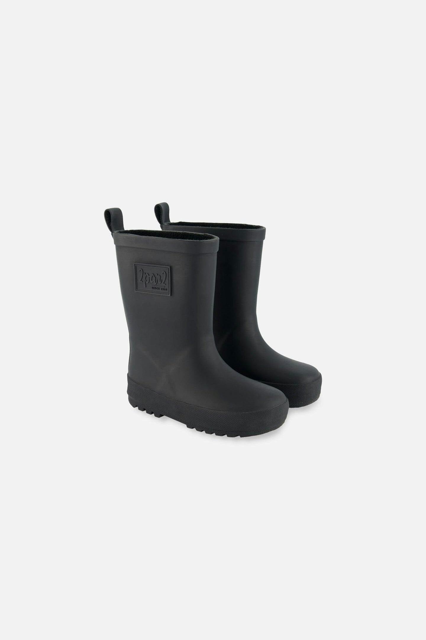 Rain Boots In Natural Rubber Black