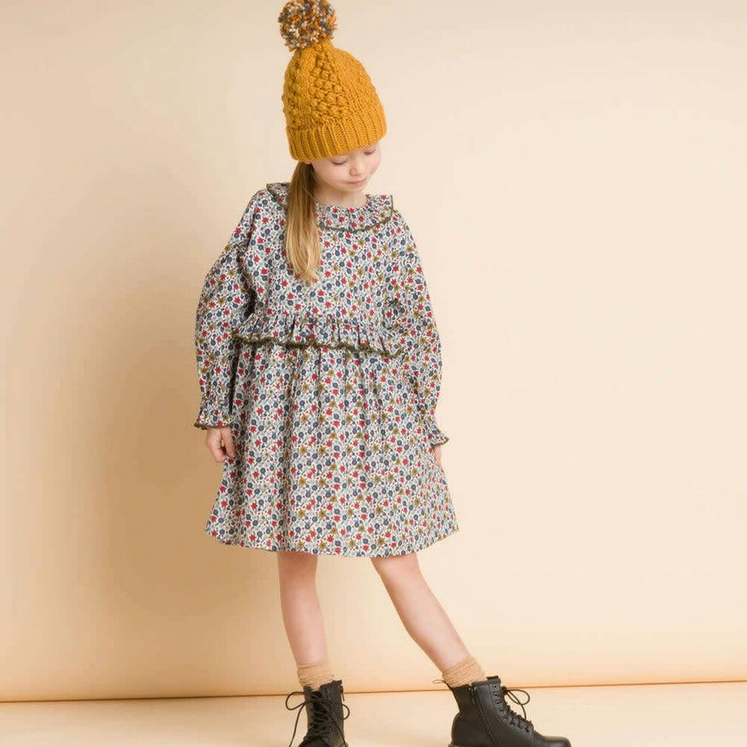 Ruffle Collar Long Sleeve Dress