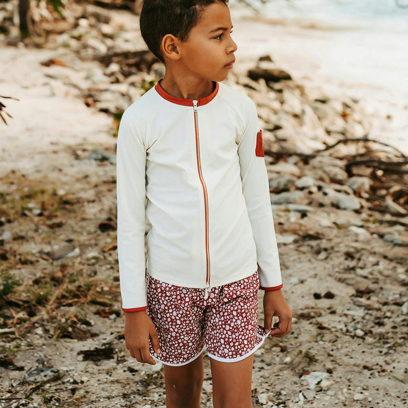 Leo Rashguard Ivory And Terracotta