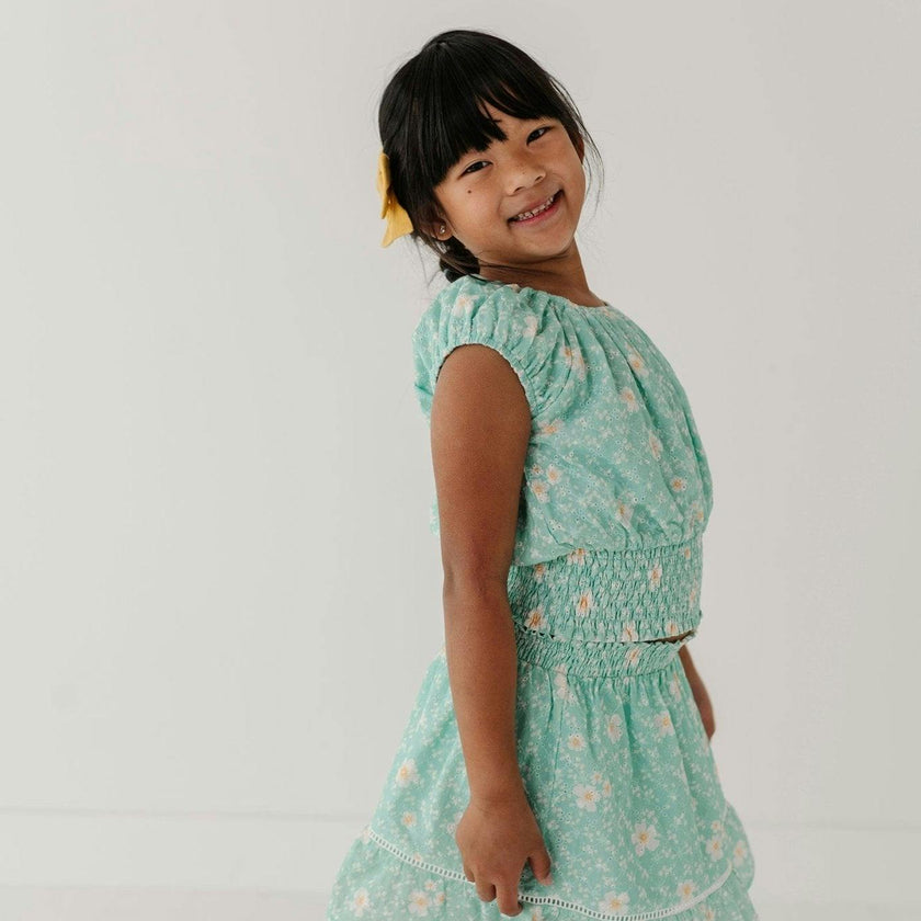 Smocked Eyelet Skirt