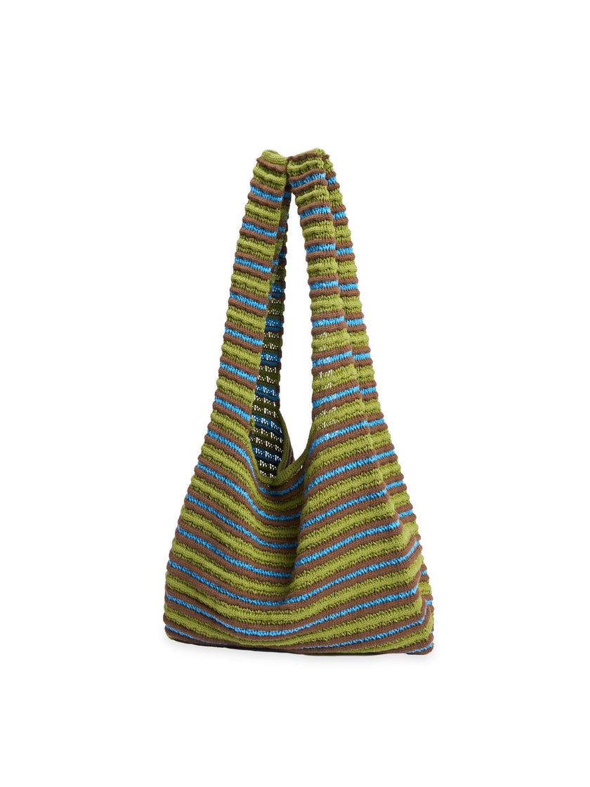 organic cotton crochete bag - key lime