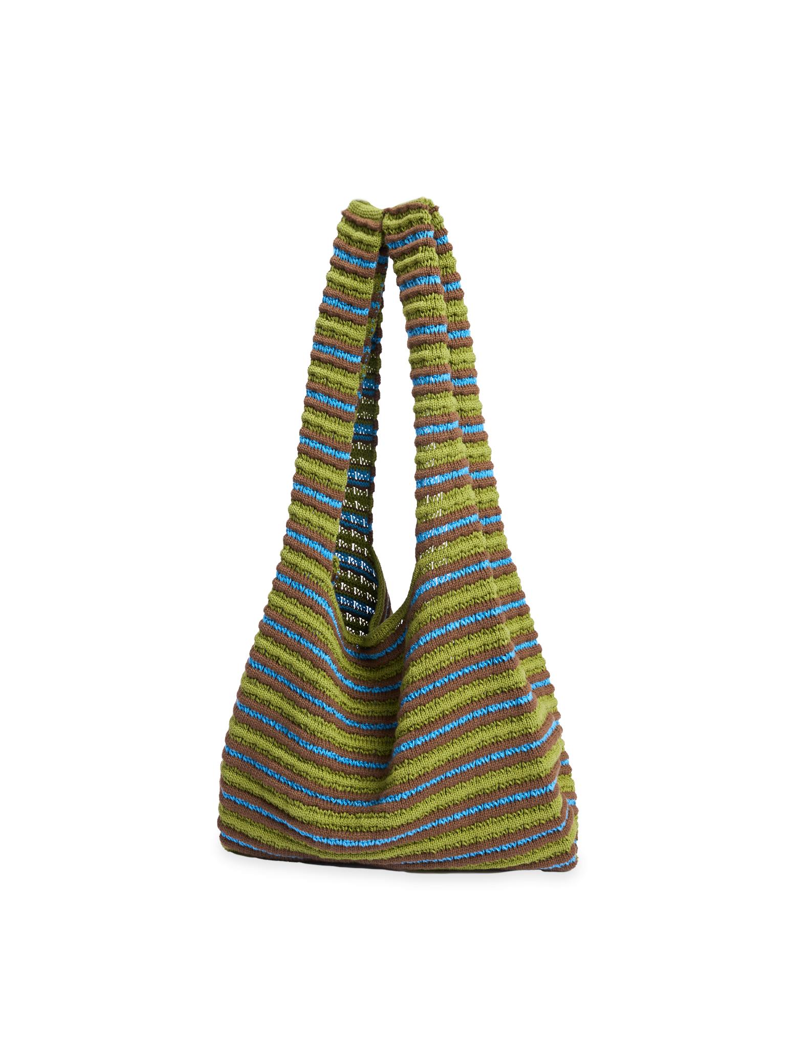 organic cotton crochete bag - key lime
