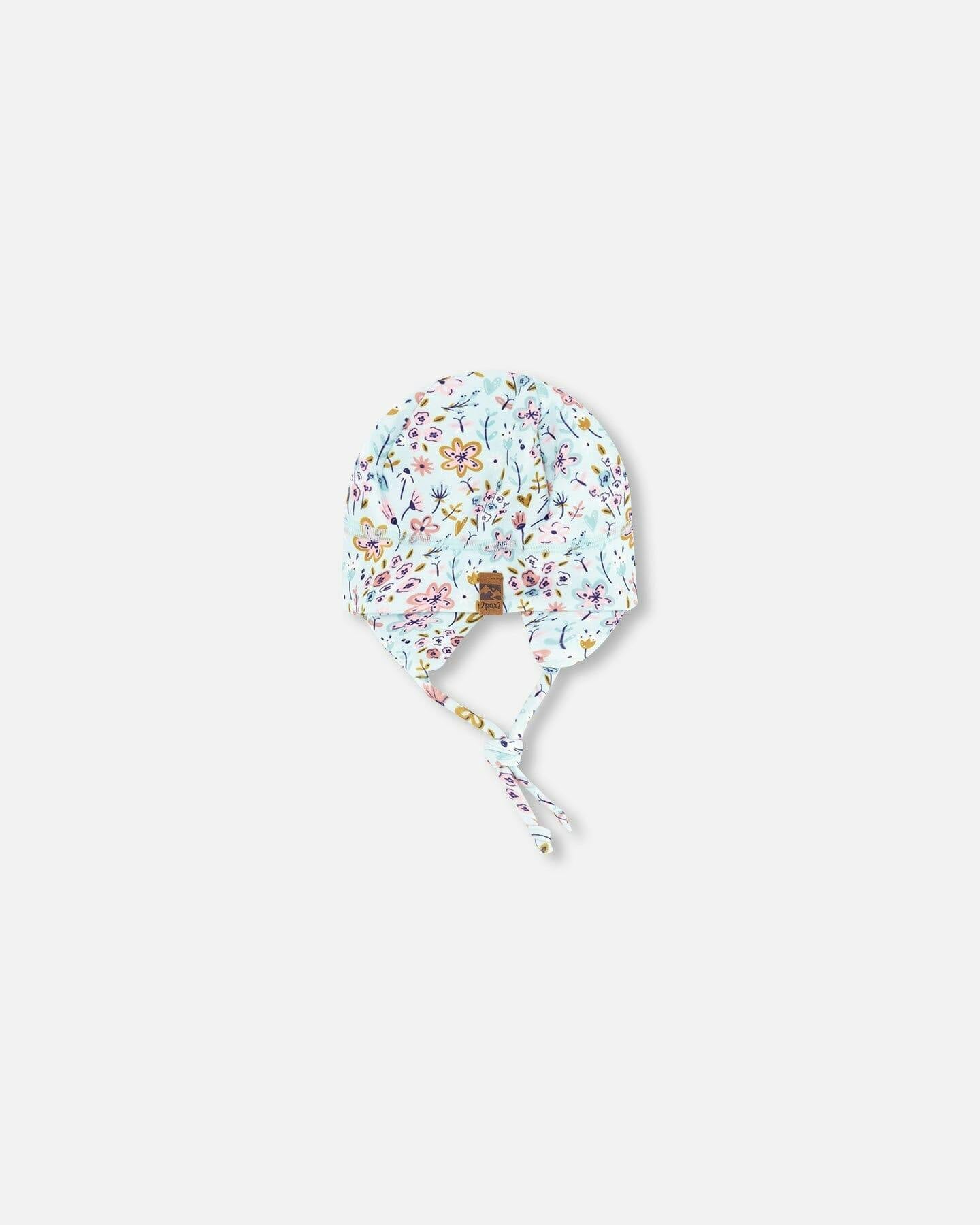 Baby Mid-Season One-Piece Outerwear With Hat Blue Mini Flower Print