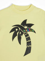 Yellow Surf Palm-Print T-shirt
