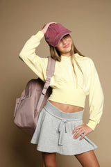 French Terry Dolman Waist Pullover Hoodie