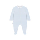 Blue Stripes Pima Cotton Baby One-Piece Pajamas