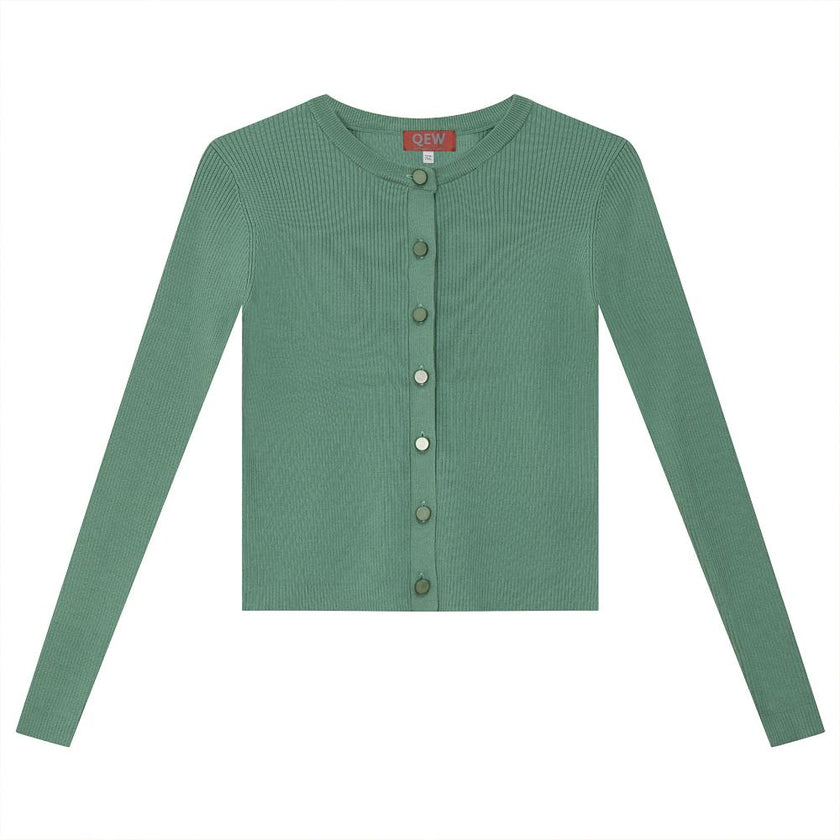 Cropped Knit Cardigan