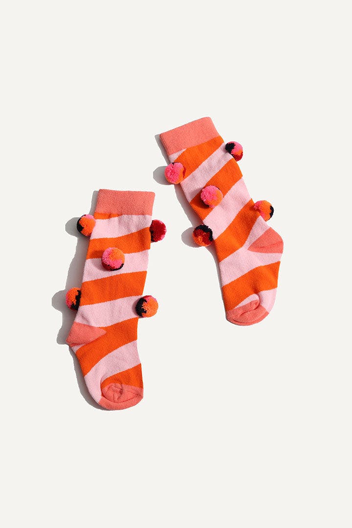 POM POM COLOR BLOCK SOCKS