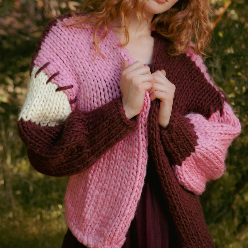 Marissa Sweater in Pink & Red