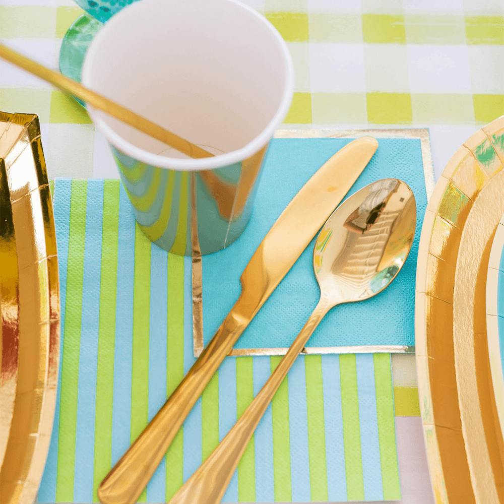 Spring Striped Lunch Napkins