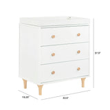 Babyletto Lolly 3-Drawer Compact Changer Dresser with Removable Changing Tray (34")