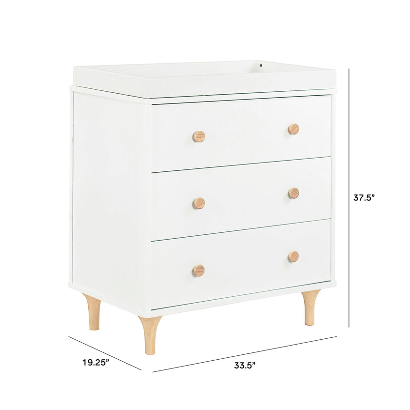 Babyletto Lolly 3-Drawer Compact Changer Dresser with Removable Changing Tray (34")