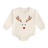 Red Nose Reindeer Christmas Long Sleeve Romper