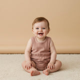 Organic Clinch Romper - Clay
