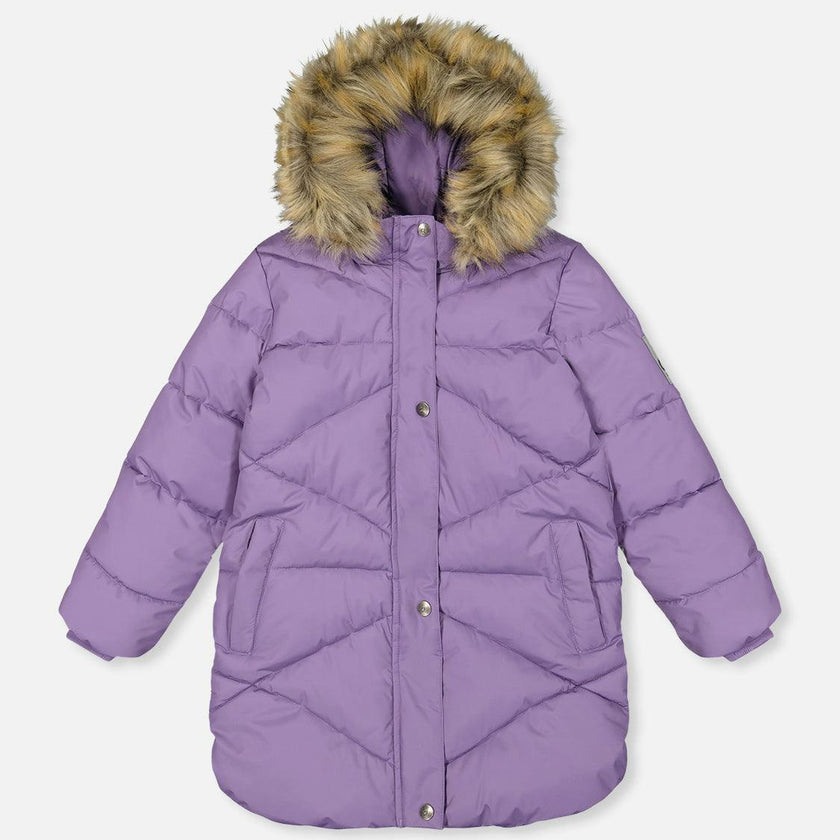 Long Winter Puffer Coat Violet